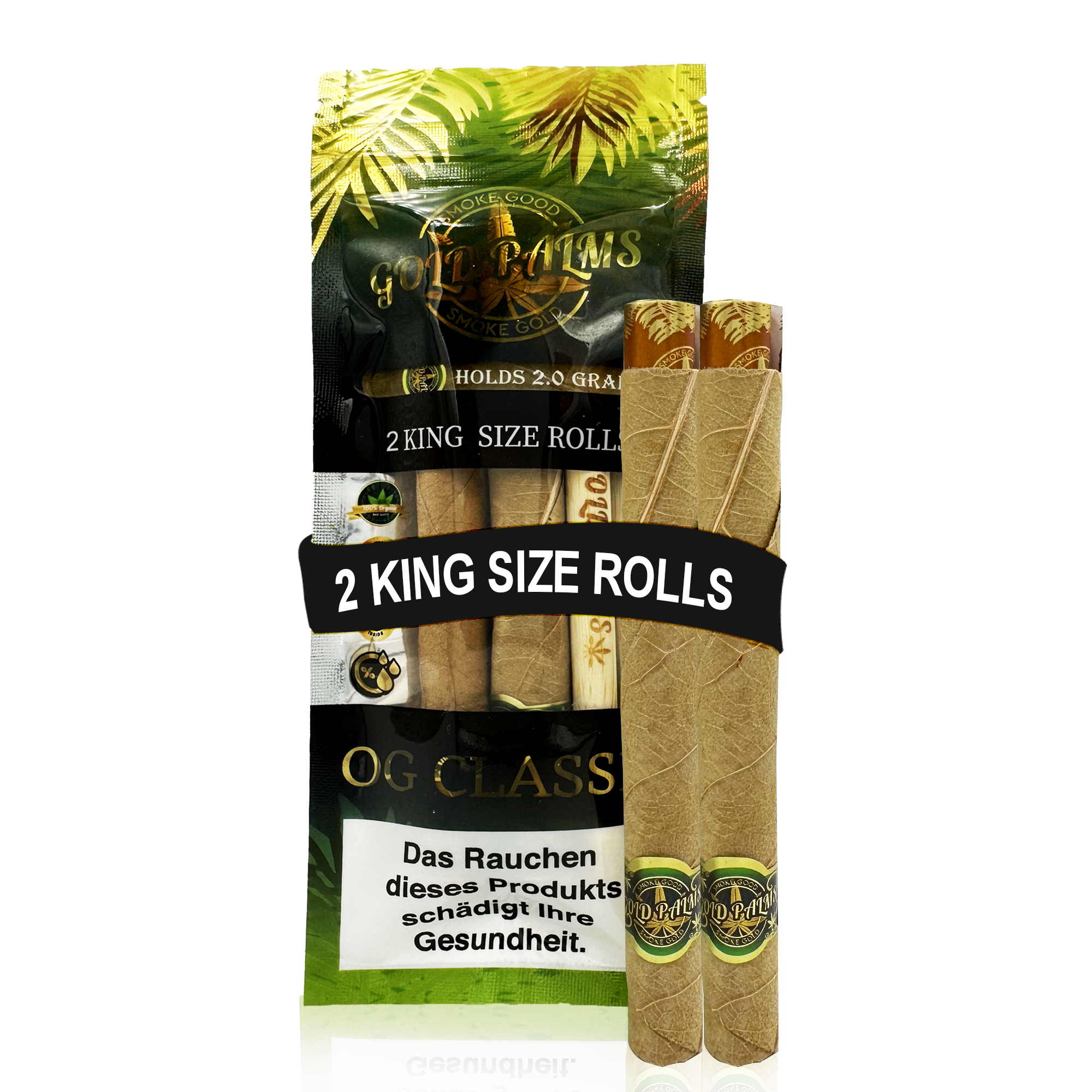 GOLD PALMS® Beedi Cones - 2er Pack - 100% Biologisch