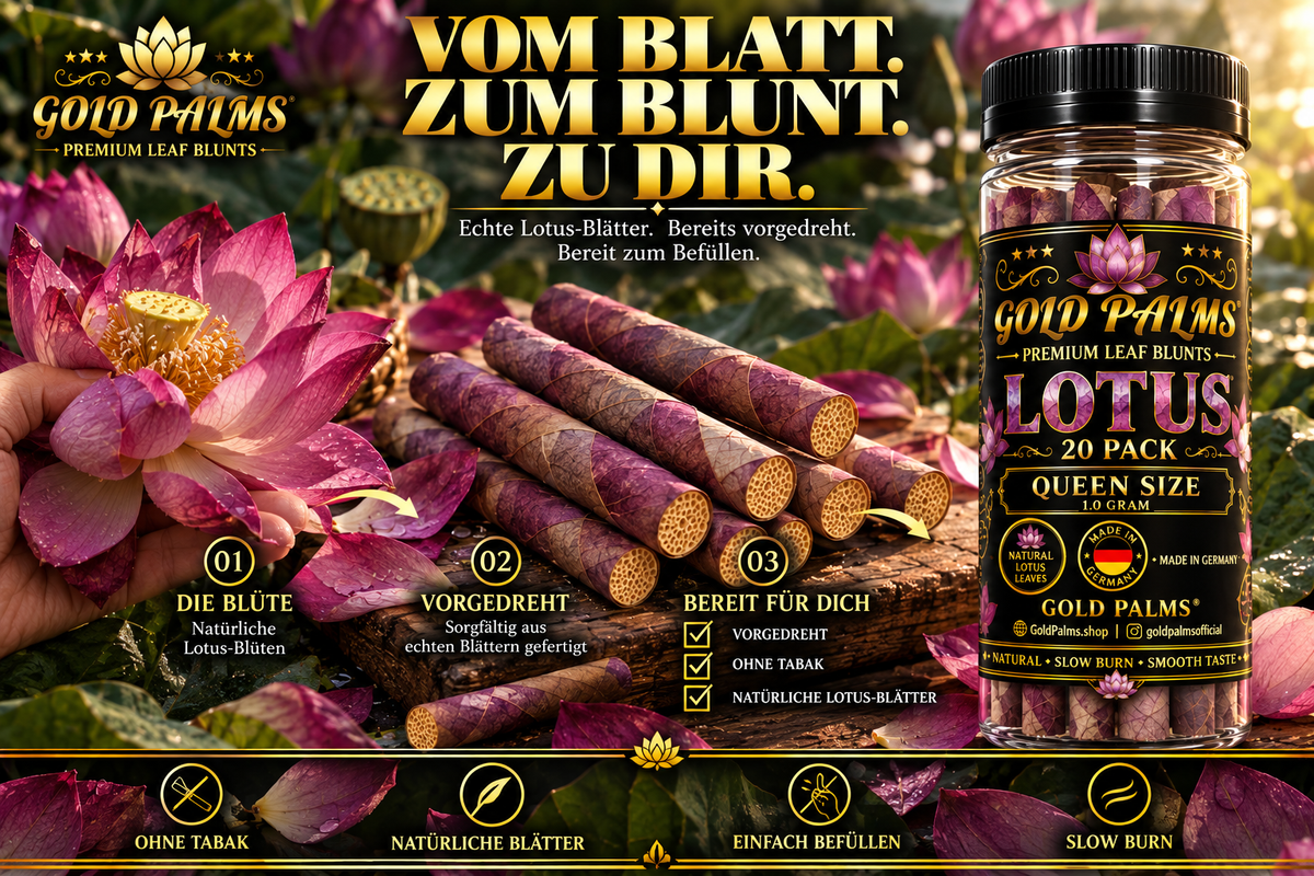 GOLD PALMS® Lotus Blunt Tubes – Detailansicht