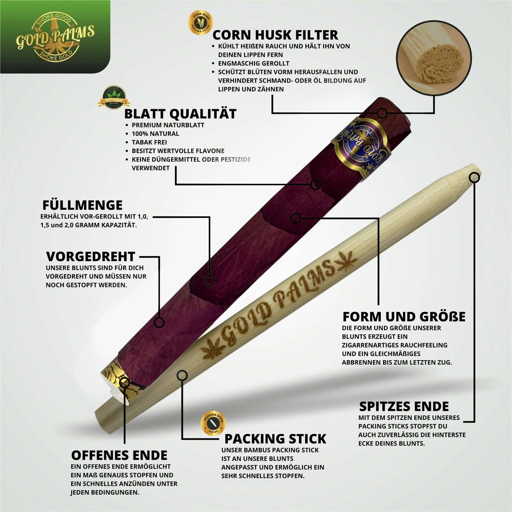 GOLD PALMS® Rose Cones 3er Pack