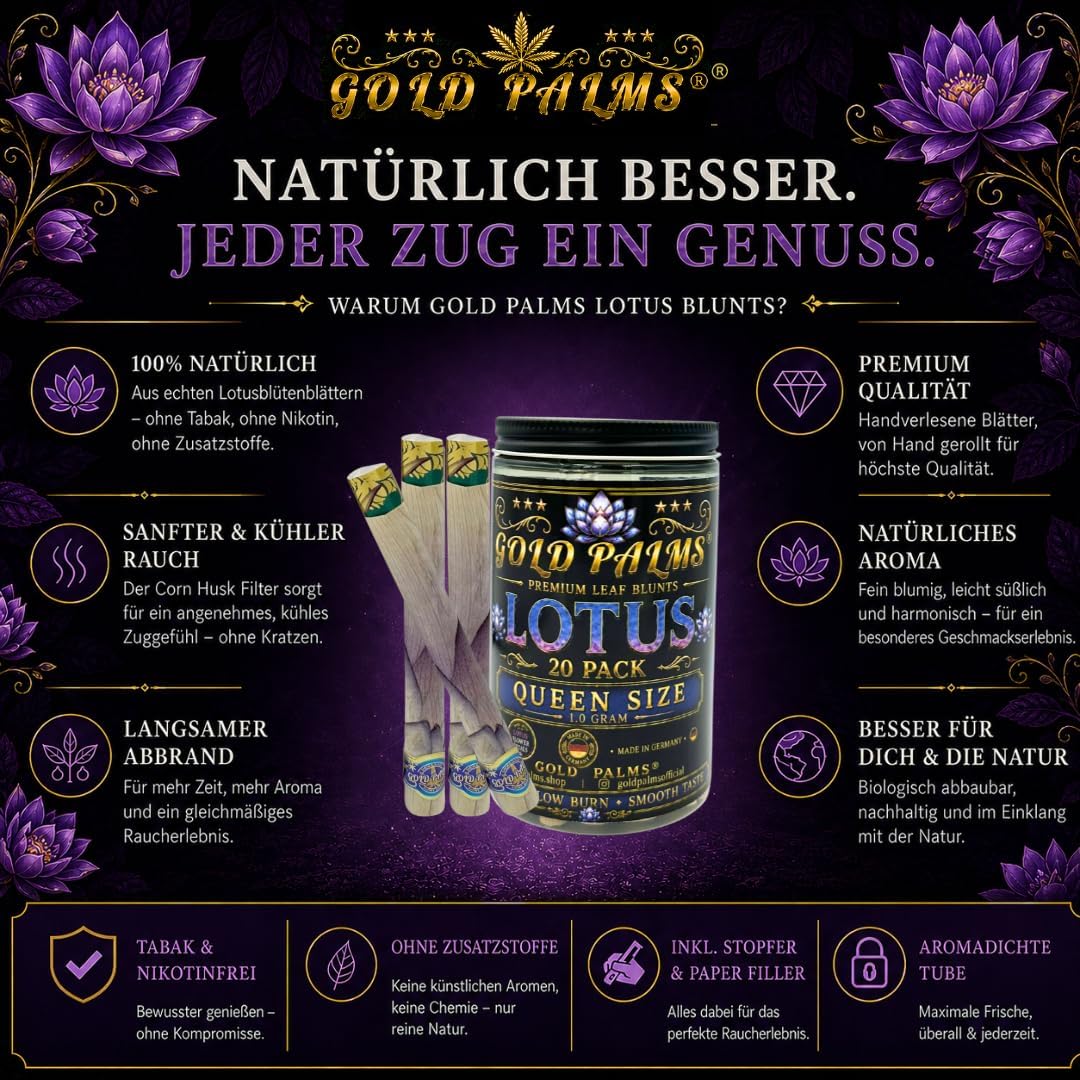 GOLD PALMS® Lotus Blunt Tubes