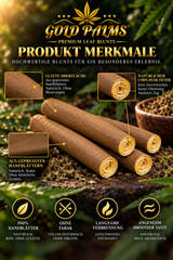 GOLD PALMS® Hemp Blunt Tubes – Detailansicht