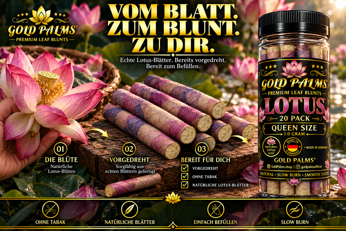 GOLD PALMS® Lotus Blunt Tubes – Detailansicht