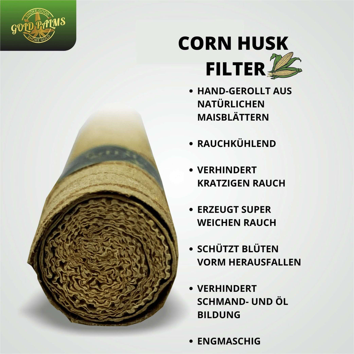 Grafische Darstellung der Aufbewahrungsmethoden für die Frischeerhaltung der Gold Palms Blunt Wraps aus dem 'Gold Mix' Pack.